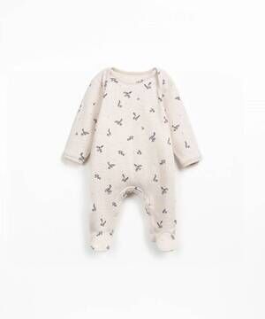 NEW PLAY UP kid's strawberry tree print jumpsuit in ecru